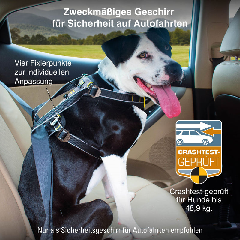 MAVURA Autohundegeschirr FlexiDrive Hunde Auto Sicherheitsgurt elastisch  verstellbar, KFZ Hundegurt mit Rückdämpfung schwarz [2er Set]